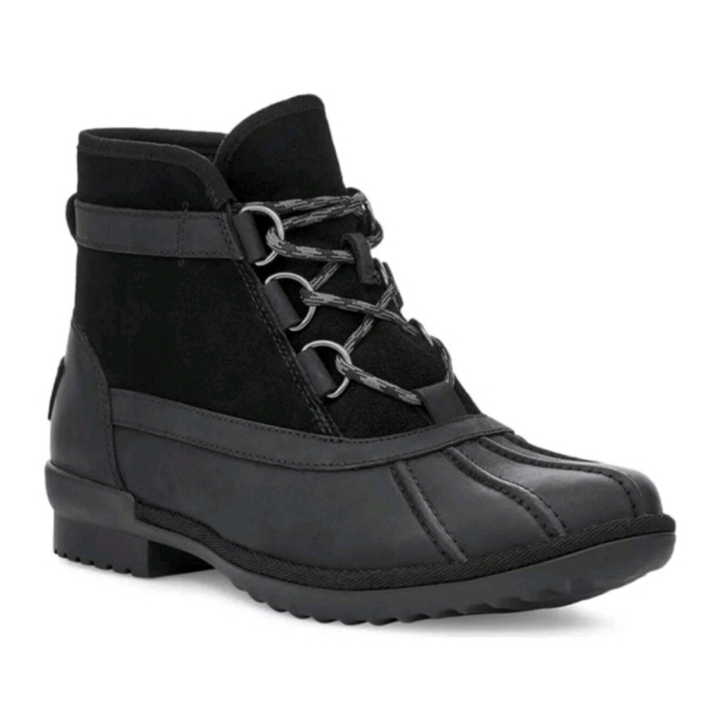UGG GREDA LEATHER / WOOL WATERPROOF DUCK BOOTS Designer Rain Boots #18